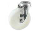 RVS zwenkwiel - boutgat - polyamide wiel RVS zwenkwiel - boutgat - polyamide wiel
